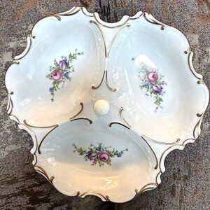 PirkenHammer  Vintage 10” Trio Serving Condiment Dish Fine Porcelain
